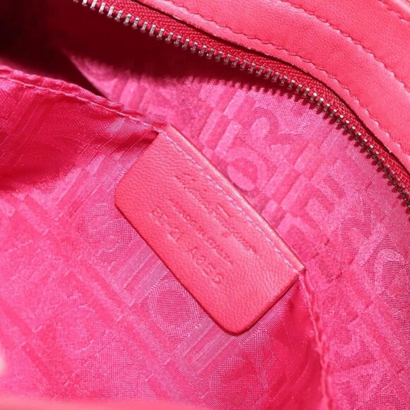 Salvatore Ferragamo Gancini Shoulder Bag Leather Pink Silver Auth - Picture 14 of 16